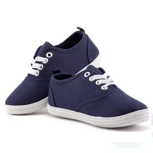 Big Girl Canvas Sneakers by Zoogs Navy Lace Up Size 2 New With Tags